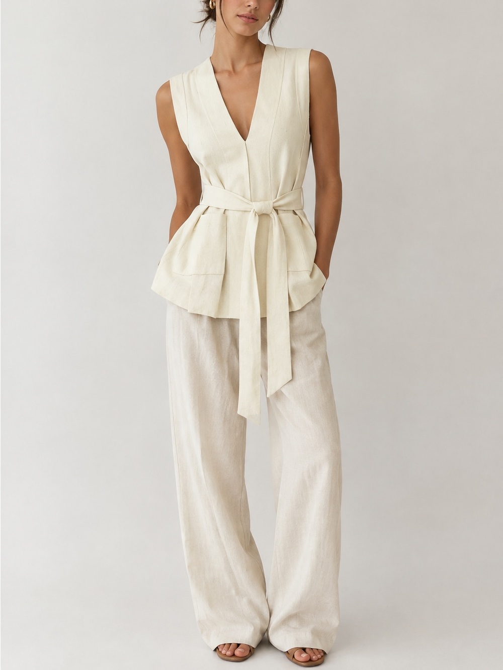 Anthropologie Belted Knit Sweater Vest